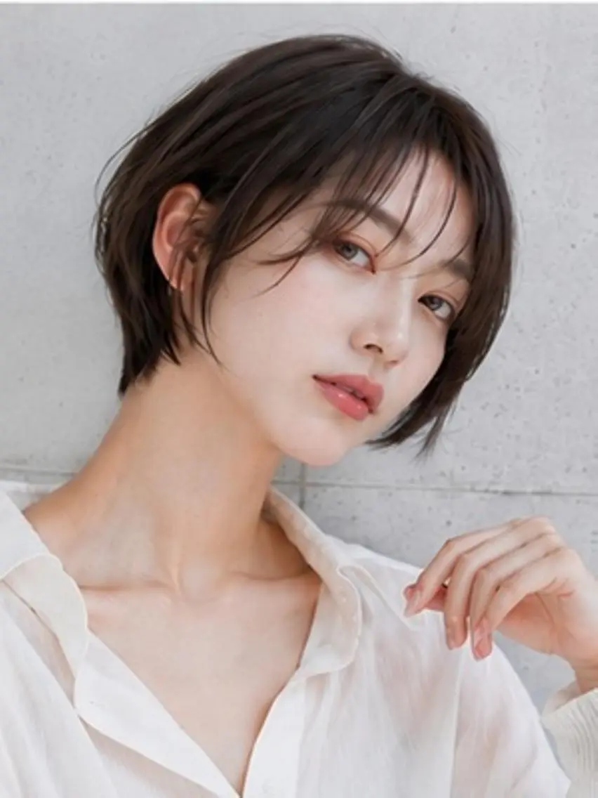 ショート アッシュ アッシュグレー アッシュグレージュ 小顔カット 佐藤 龍太郎のヘアスタイル