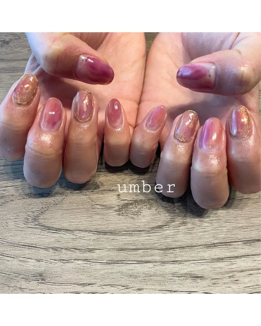 ネイル クリアネイル フラッシュネイル フットネイル フレンチネイル マグネットネイル ハンドネイル umber 三茶1分のネイルデザイン