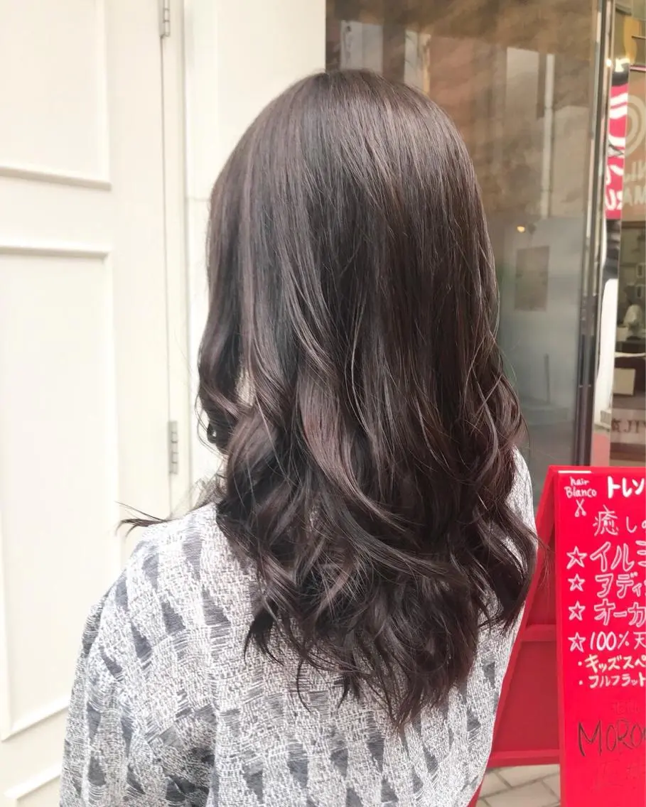 セミロング カラー ベージュカラー コーラルベージュ Blanco Color&Careのヘアスタイル