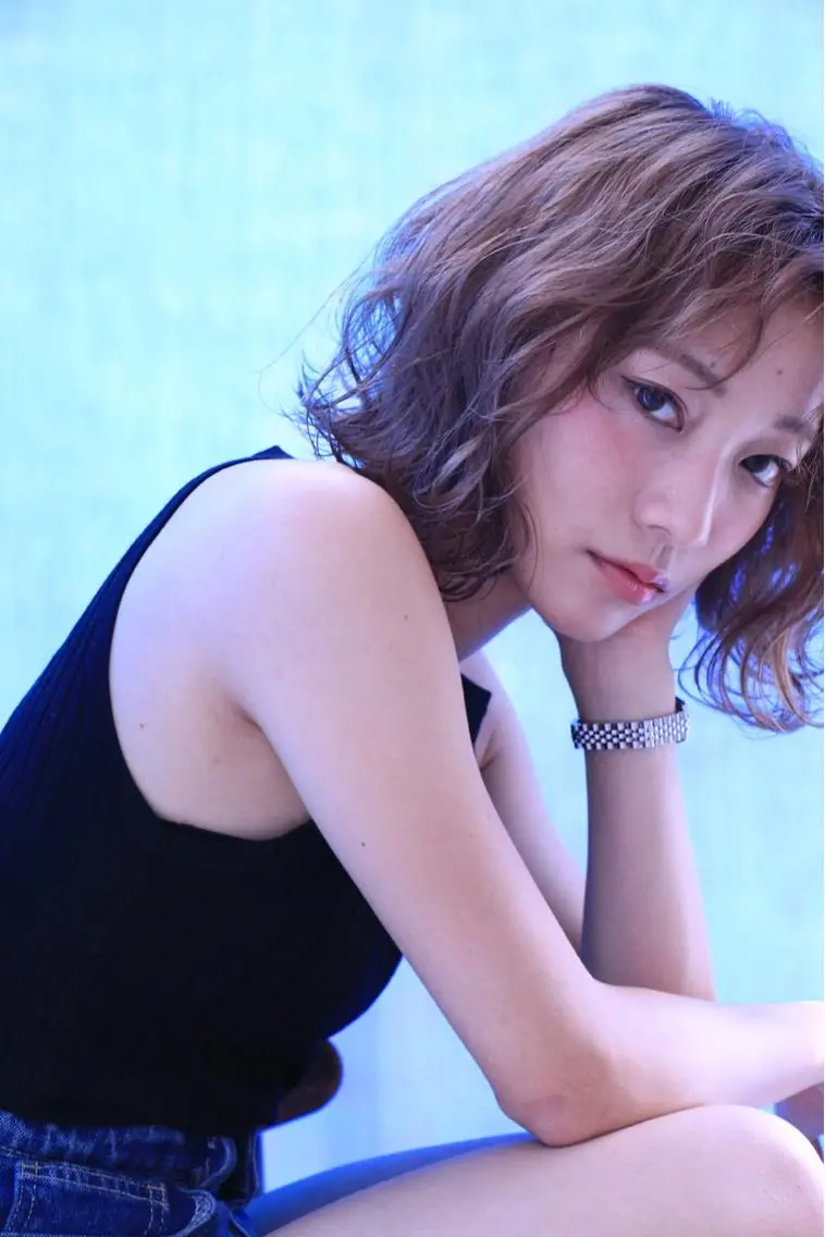 ミディアム カット ヘアカラー トリートメント 一ノ瀬 暁のヘアスタイル