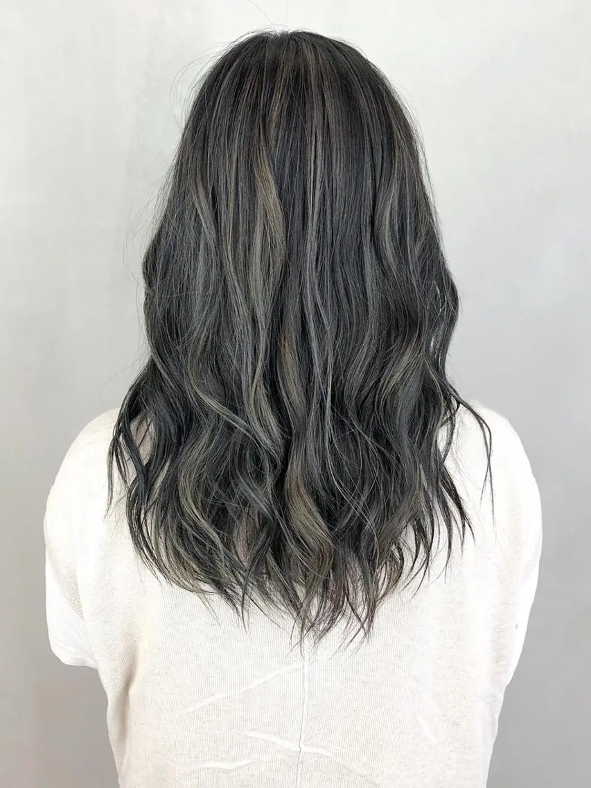 セミロング カラー パーマ ヘアアレンジ ハイライトカラー ハイライト ITbyALBUM 浦和店のヘアスタイル