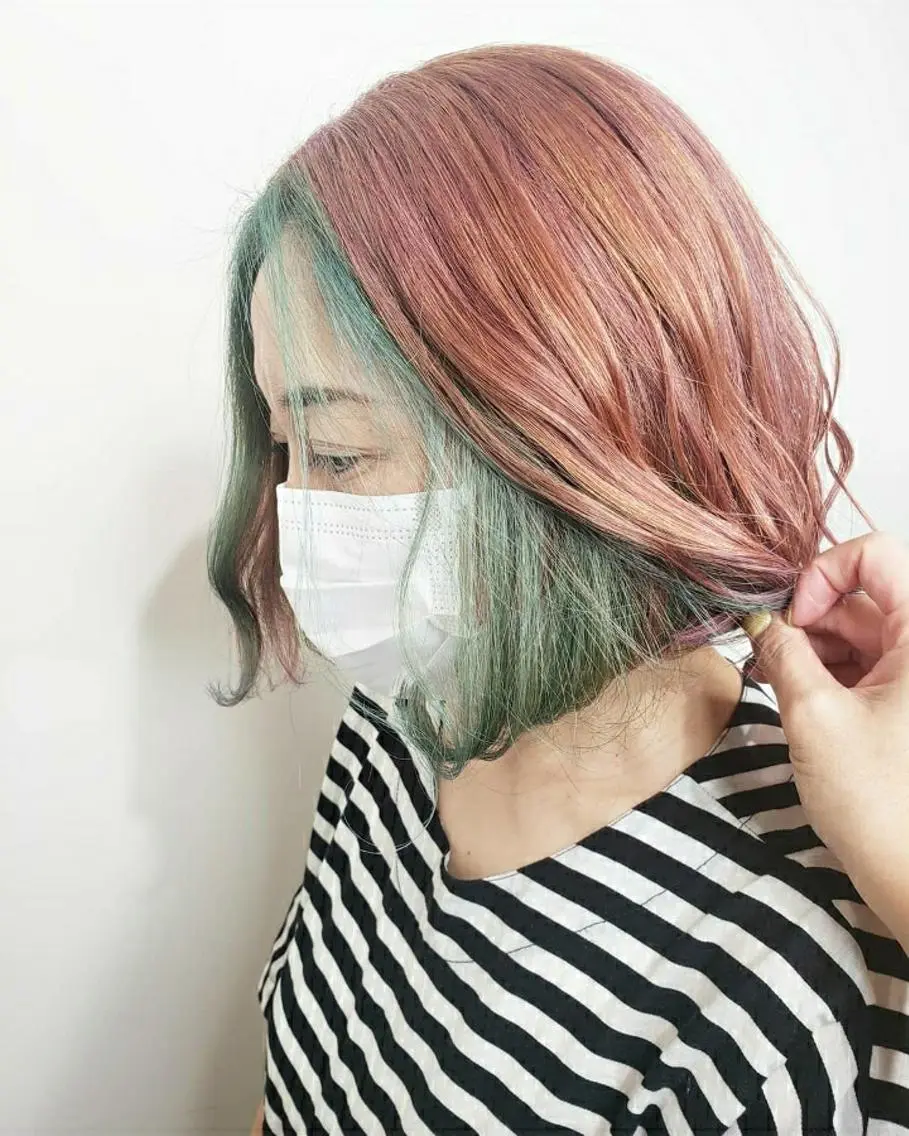 ミディアム カット ヘアカラー トリートメント 🇰🇷透明感×ハイ トーン🌟tomoのヘアスタイル