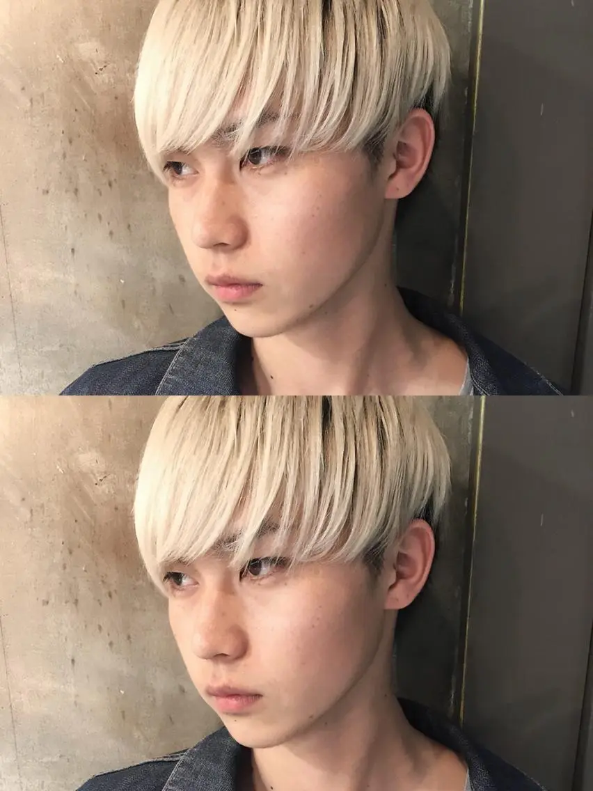 メンズ メンズハイトーン マッシュ 古賀 侑磨のヘアスタイル