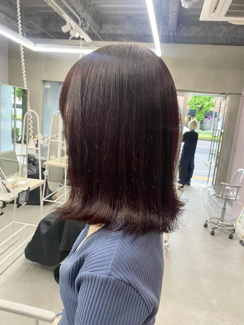ミディアム カラー カット ヘアカラー トリートメント 前橋 姫奈のヘアスタイル