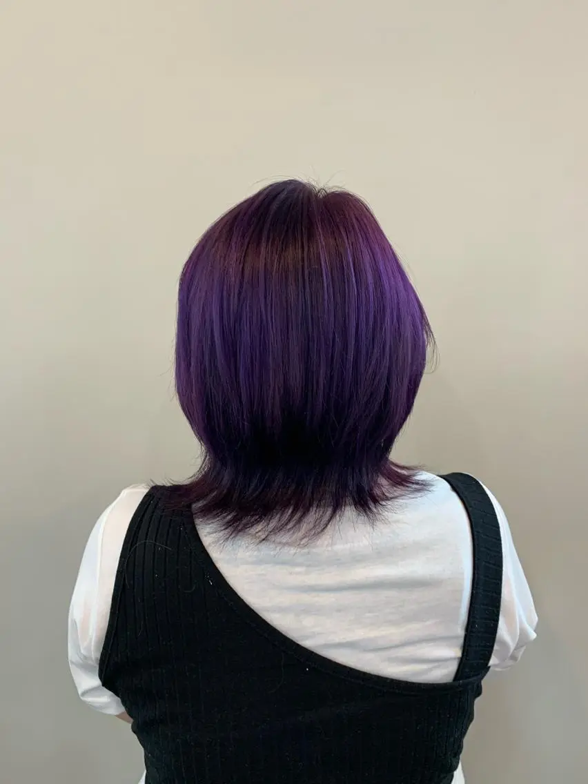 ミディアム パープルカラー カット ヘアカラー FLAGS YAMATOのヘアスタイル