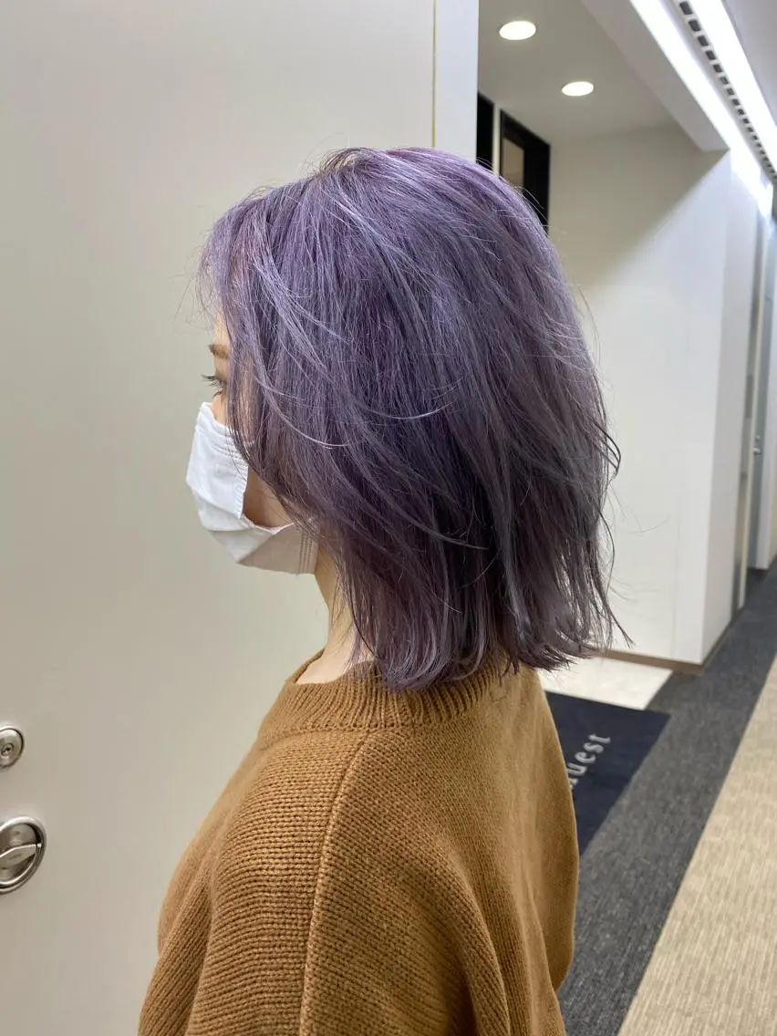 ミディアム カラー バレイヤージュ ベージュカラー ブリーチ ケアブリーチ デザインカラー カット ヘアカラー ハイトーンヘア/ 島崎　タクミのヘアスタイル