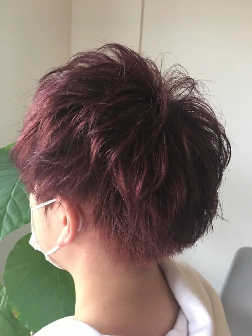 カラー メンズ ピンクカラー ピンクパープル 川合 勇気のヘアスタイル