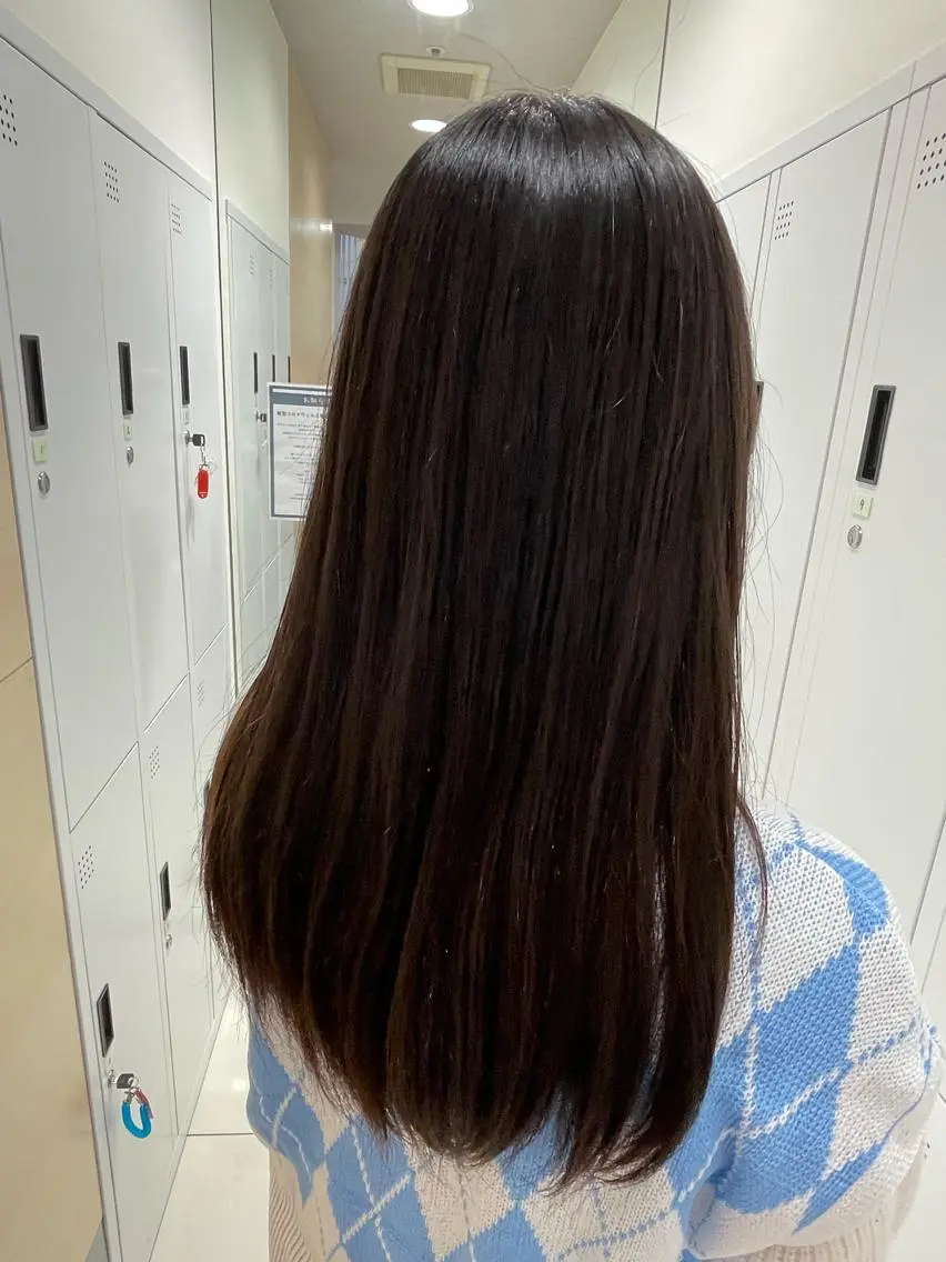 ロング 縮毛矯正 クロスパーマ/うる艶 カラー/Kurumiのヘアスタイル