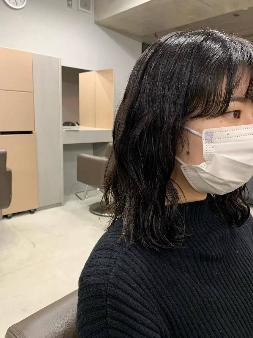 ミディアム パーマ ボブパーマコテ巻き風 パーマNo1深江秀平のヘアスタイル