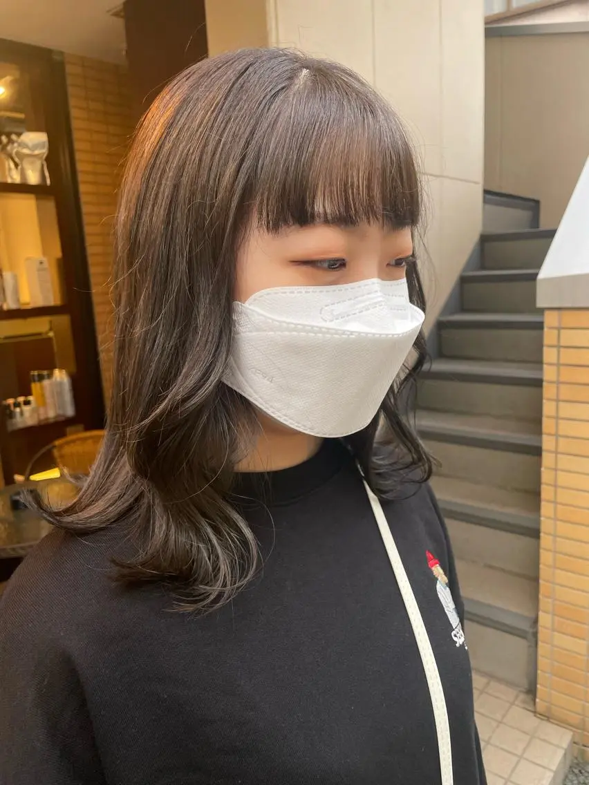ロング カラー グレージュ カット ヘアカラー トリートメント しのはら まどかのヘアスタイル