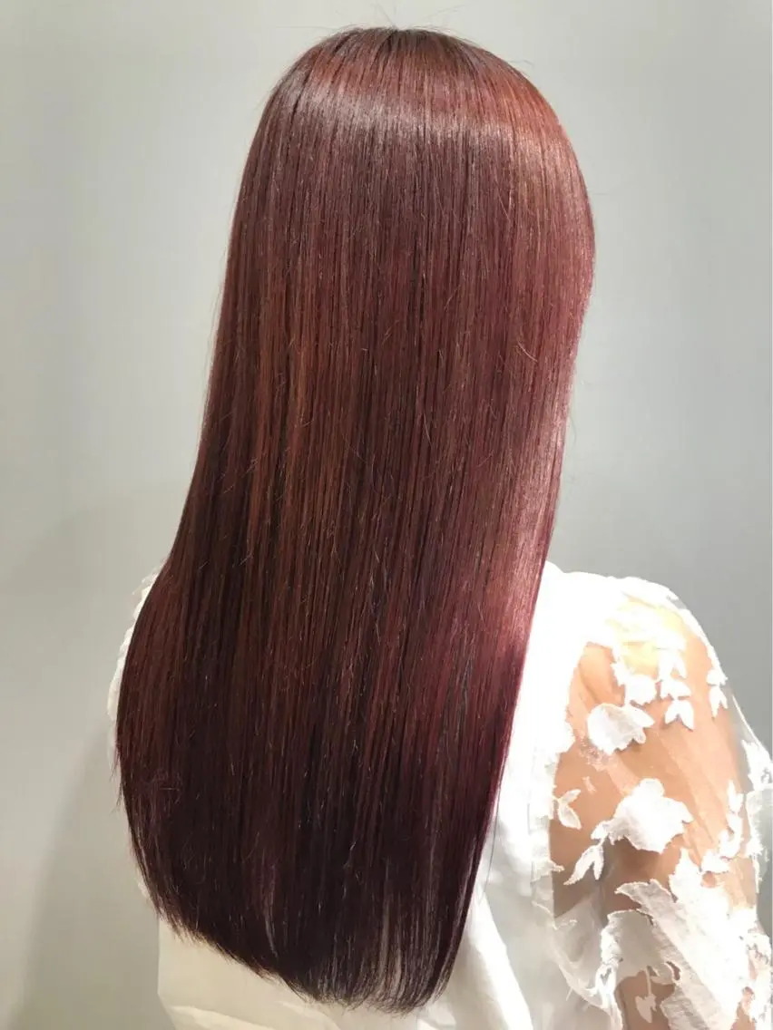 ロング カラー カット 縮毛矯正 トリートメント 坂井田 浩樹のヘアスタイル