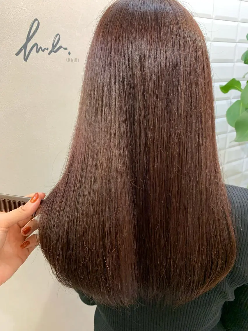 ロング カラー ブリーチ ブリーチなしカラー hubhair レイヤー/透明感のヘアスタイル