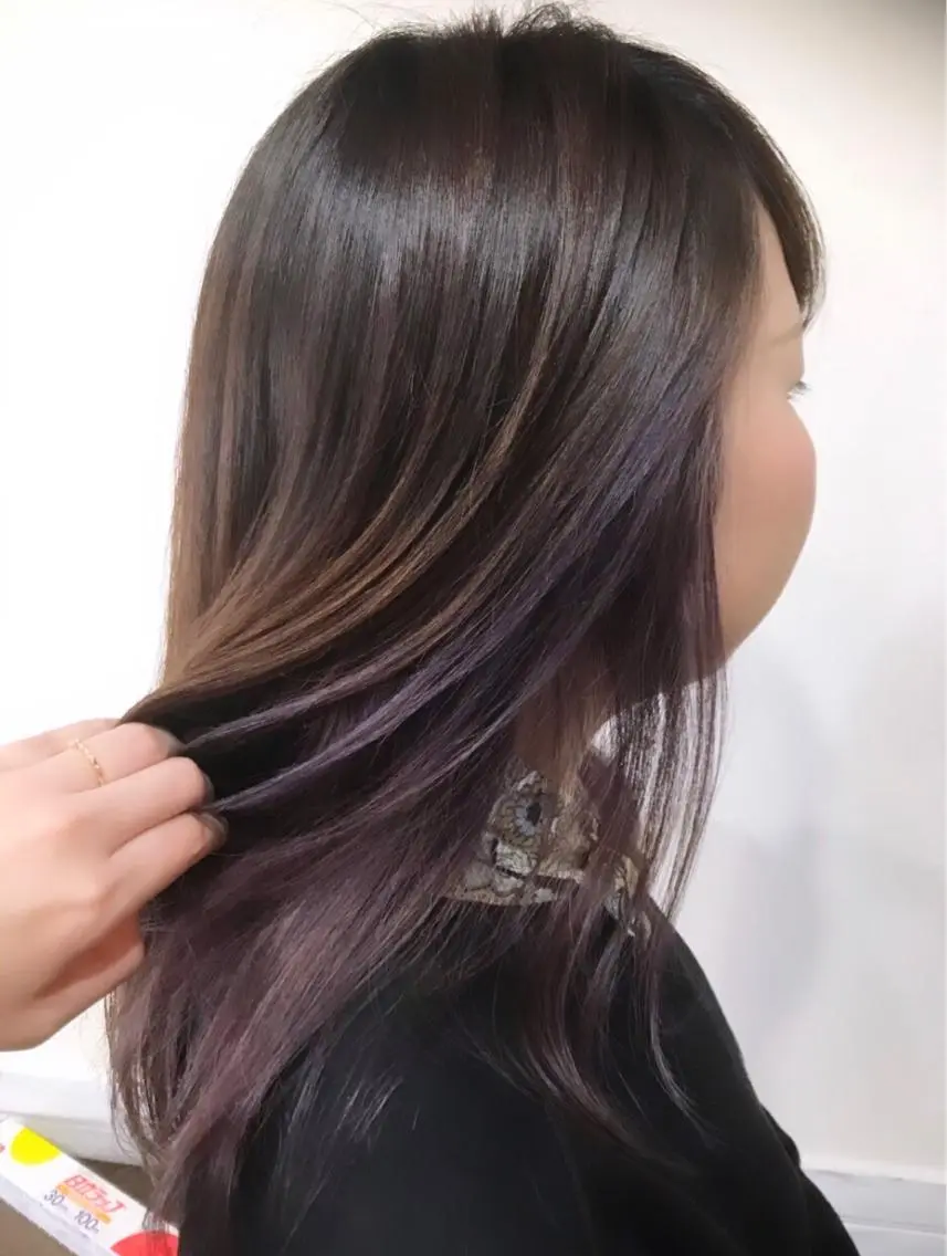 ロング カラー ヘアアレンジ ラベンダーカラー ヘアカラー アイラッシュ/美容室 個室/瀬戸 一菜のヘアスタイル