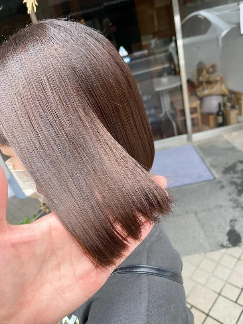 ショート カラー ベージュカラー 透明感カラー カット ヘアカラー トリートメント HIYOSHI　✂︎ 艶髪職人のヘアスタイル