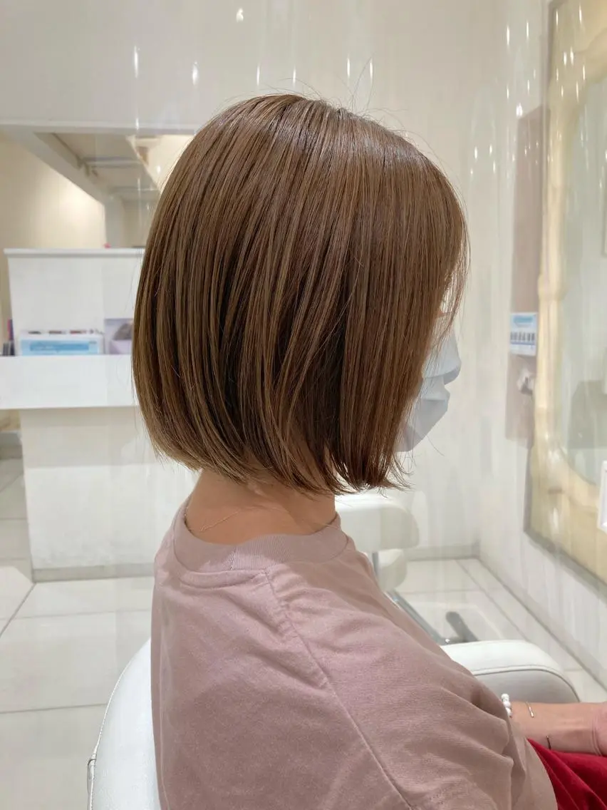 ミディアム カラー オレンジ カット ヘアカラー トリートメント 田中 あかねのヘアスタイル
