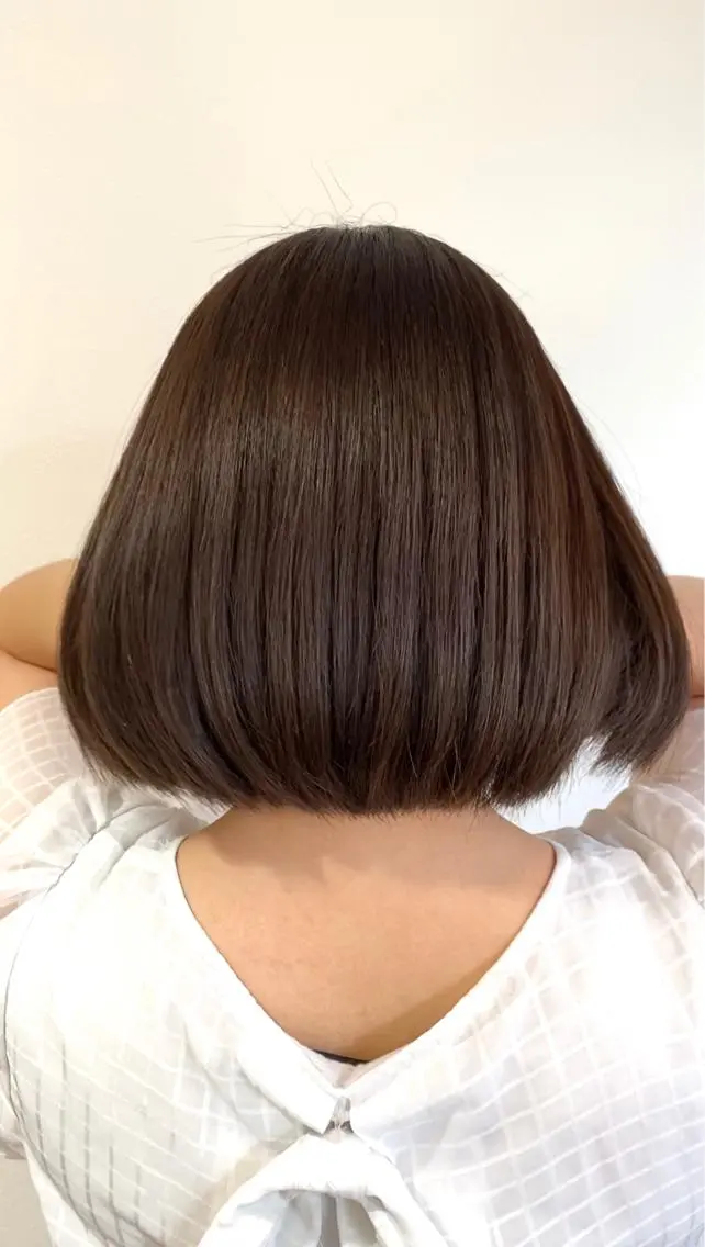 ショート ボブ 髪質改善 トリートメント 酸熱トリートメント トリートメント Kazu .Kのヘアスタイル