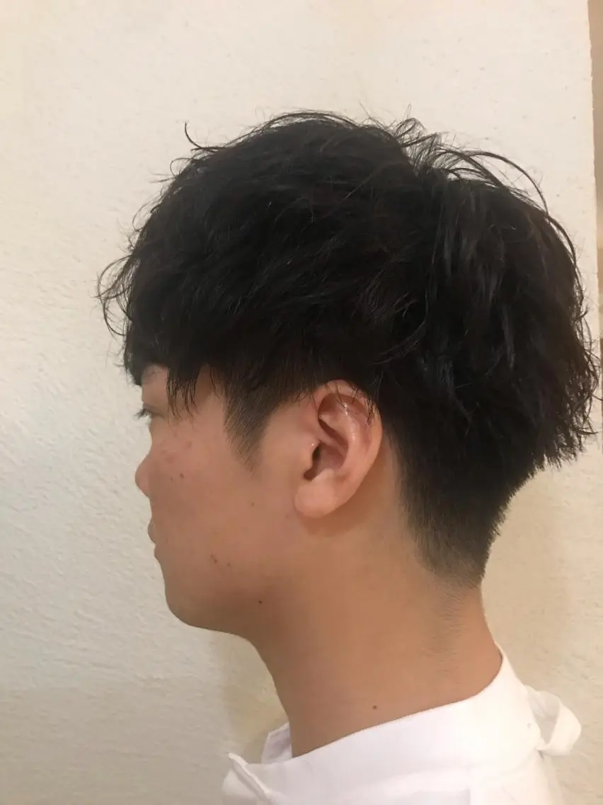 ショート カラー パーマ メンズ ニュアンスパーマ/ レイヤー/茶屋町のヘアスタイル