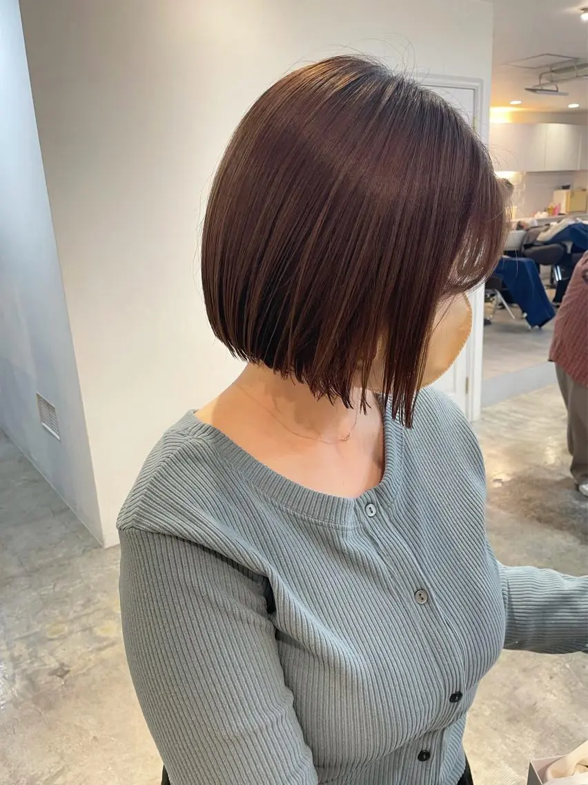 ショート カラー ボブ mizu🐾 hair braceのヘアスタイル