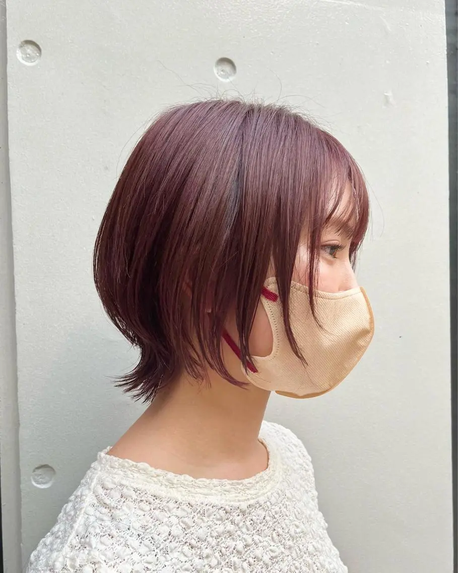 ショート カラー ラベンダーカラー ラベンダーピンク ピンクカラー ウルフカット 髪質改善☆ 縮毛矯正miyuのヘアスタイル