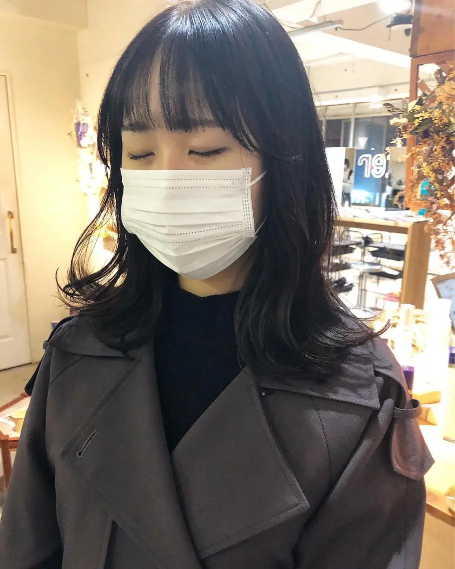 ミディアム 外ハネヘア パーマ美容師 hanaのヘアスタイル