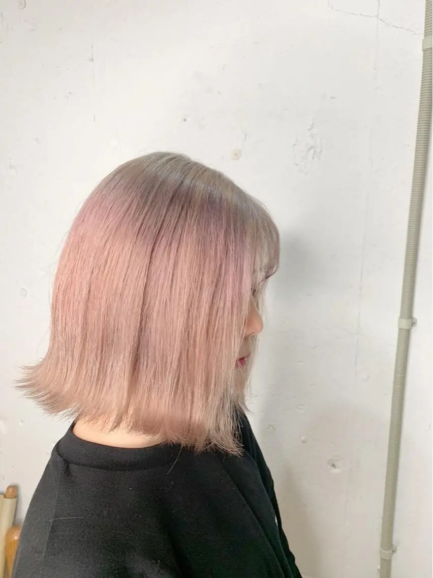ミディアム カラー ベージュカラー ピンクカラー ピンクベージュ ヘアカラー トリートメント 💛丁寧さNo.🥇 🧸片山智裕💛のヘアスタイル