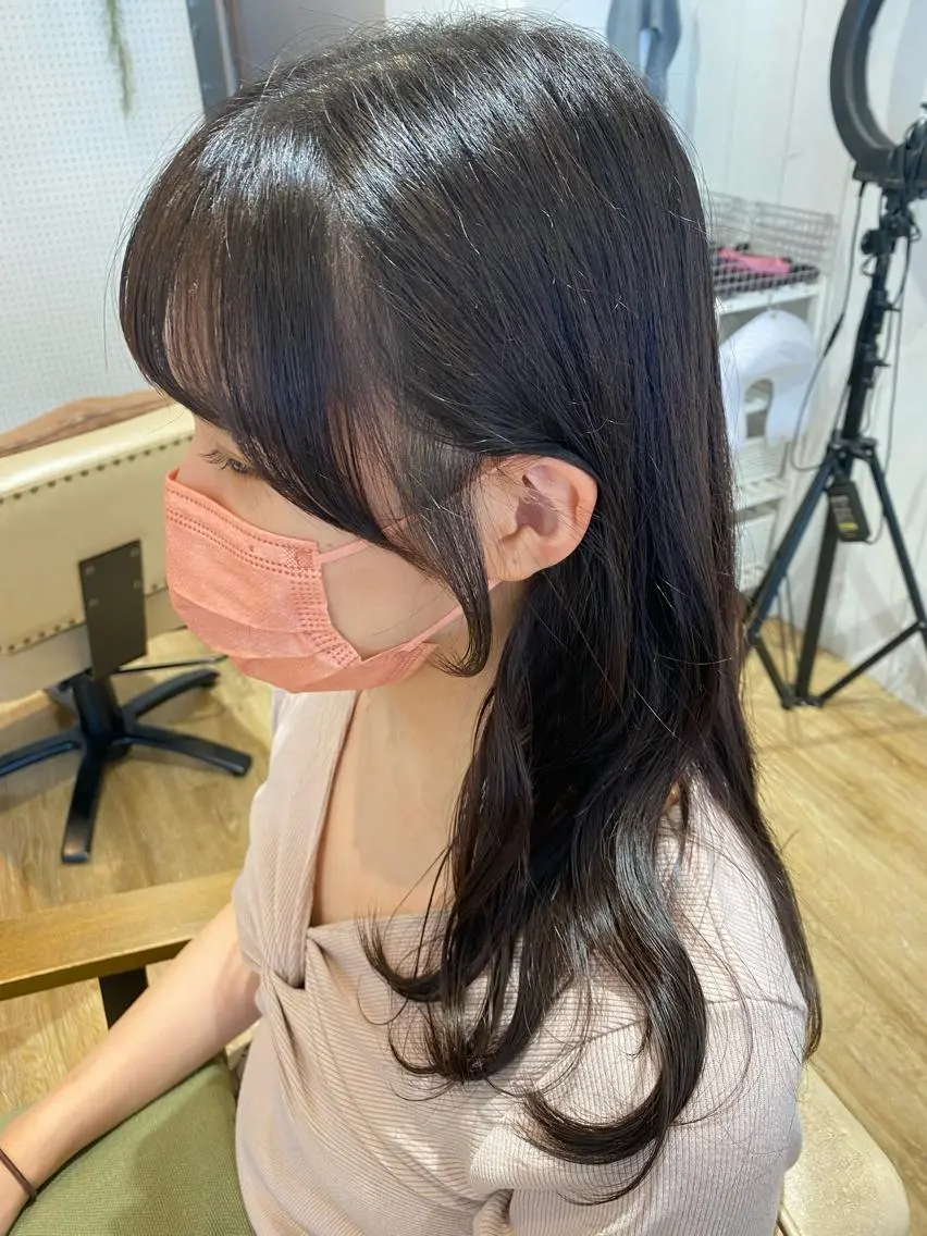 セミロング 顔周りカット 似合わせカット 🫧顔周りカット 🫧樫村優香のヘアスタイル
