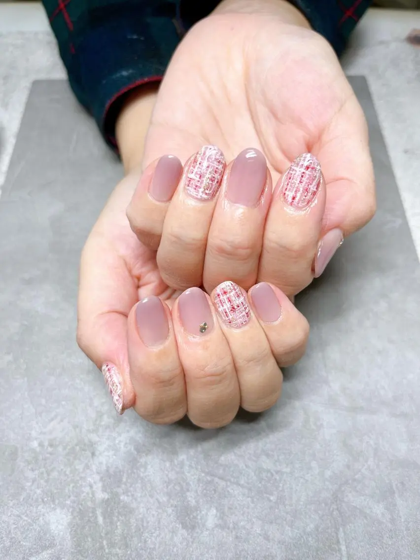 ネイル ツイードネイル nailsalon Graciaのネイルデザイン