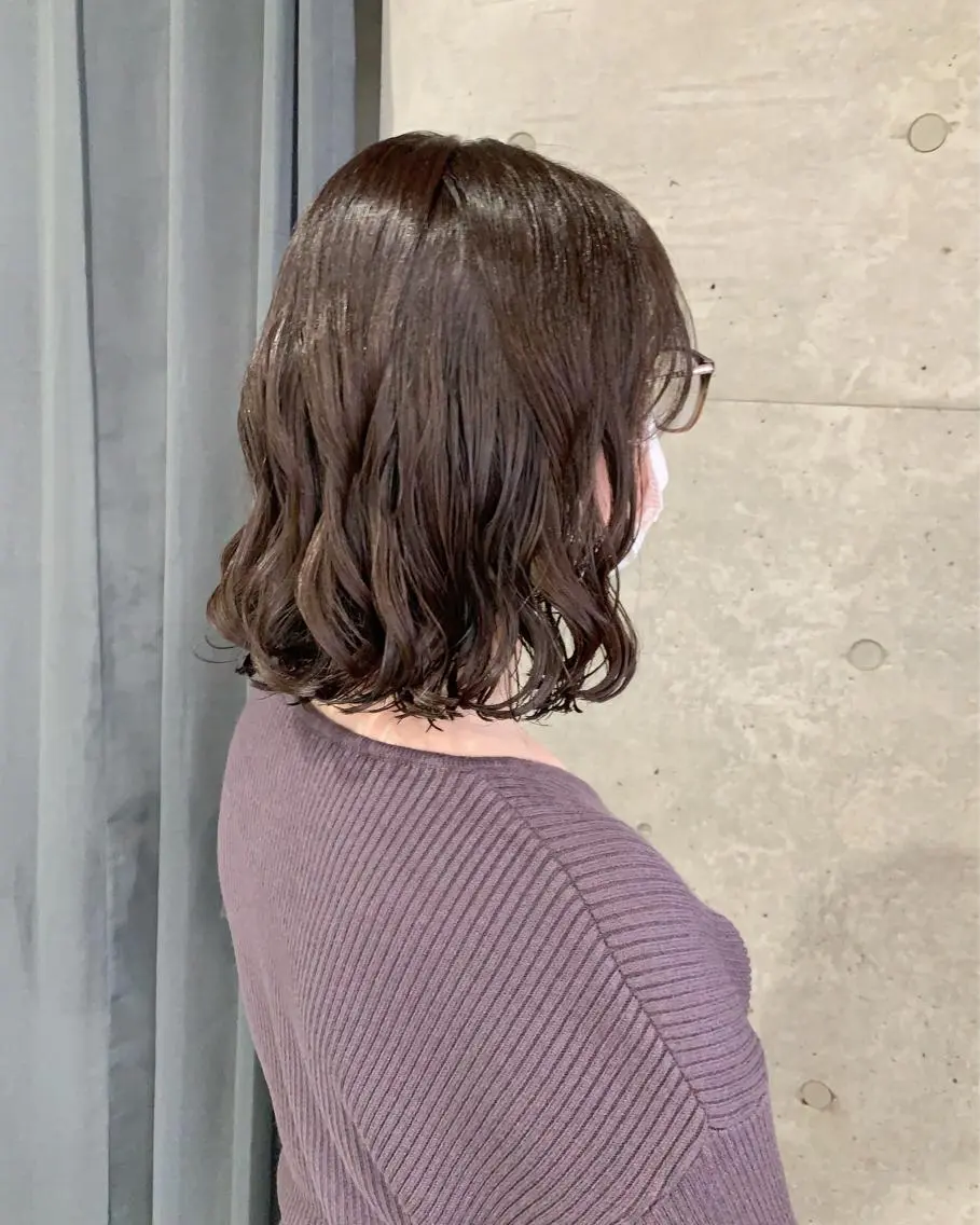 パーマ カット ヘアカラー パーマ ボブパーマコテ巻き風 パーマNo1深江秀平のヘアスタイル