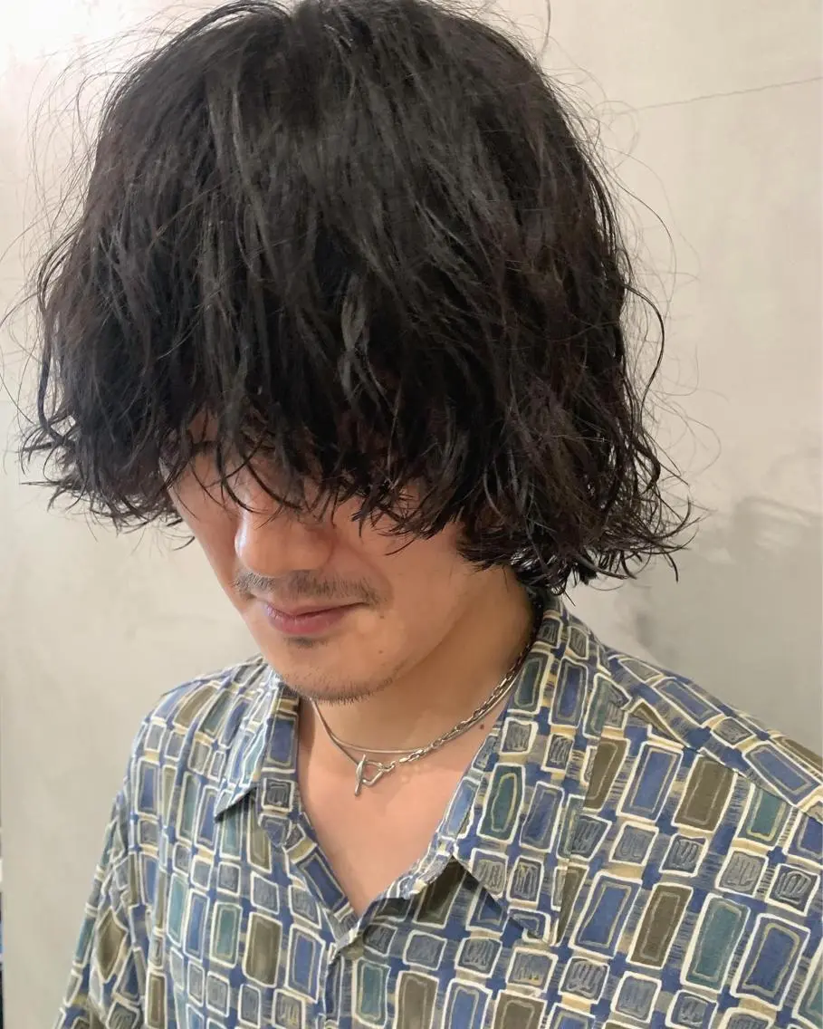 ミディアム パーマ メンズ カット パーマ トリートメント 優作 〜圧倒的信頼〜のヘアスタイル