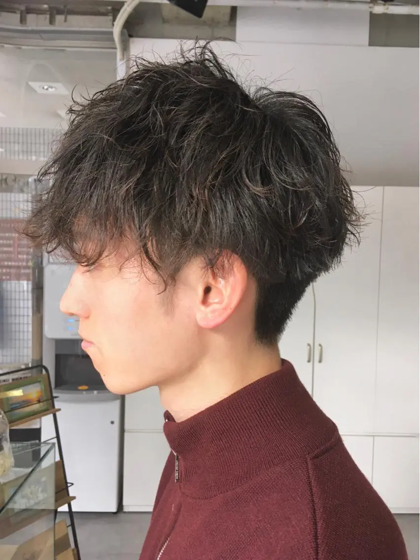 セミロング パーマ メンズ 横浜縮毛矯正 ☆渋谷良太のヘアスタイル