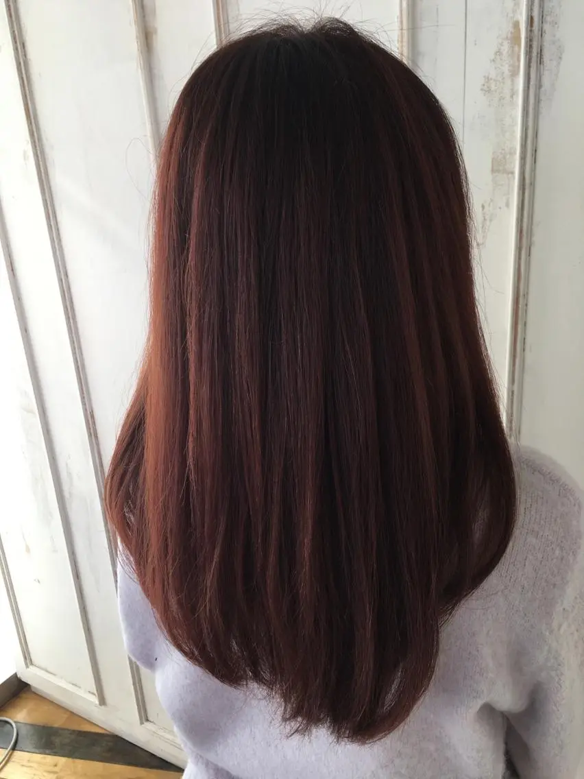 ミディアム カラー ピンクカラー 上田 ヒロツグのヘアスタイル