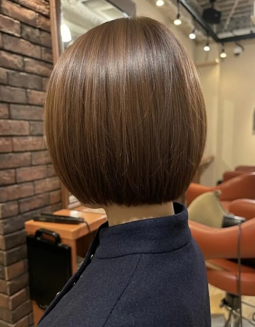 ミディアム ワンレンボブ ボブ カット ヘアカラー トリートメント flencia 丸 和博|カットのヘアスタイル