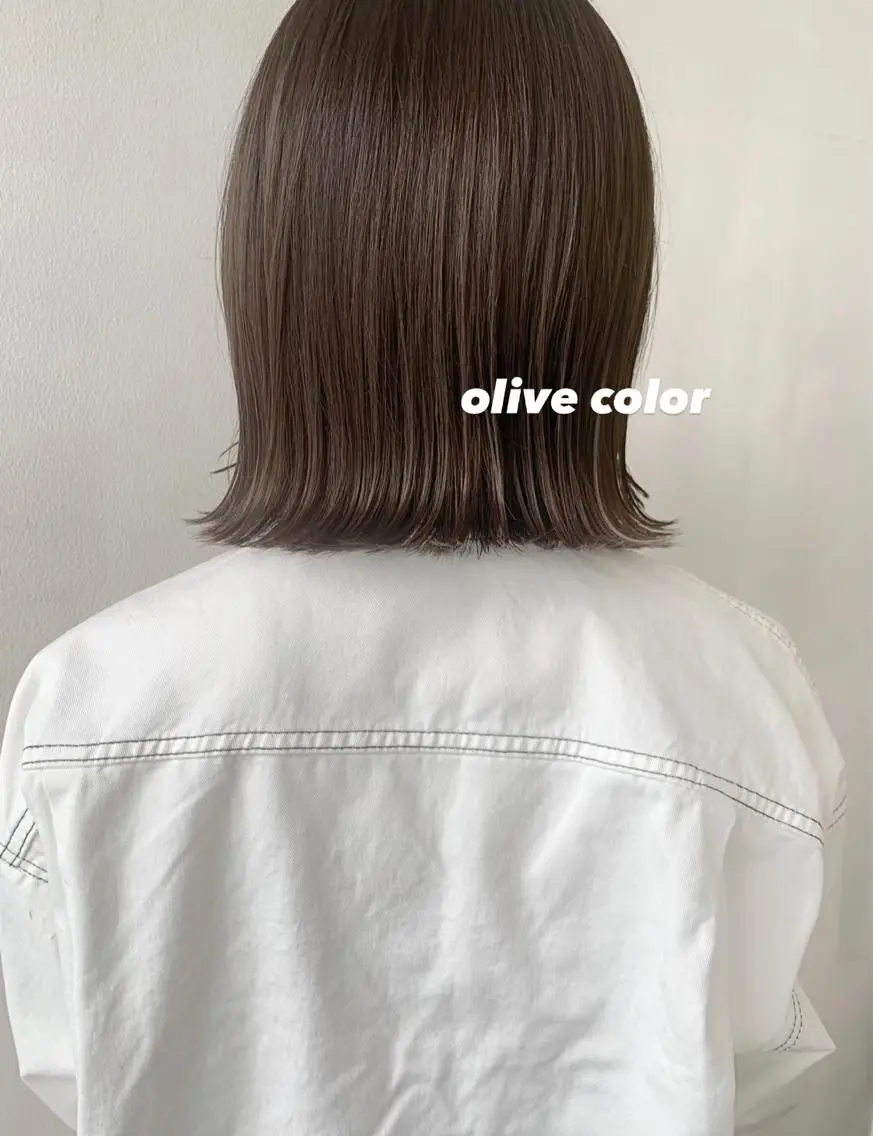 セミロング カラー ヘアアレンジ ベージュカラー オリーブベージュ 🌟アレンジが似合う カラー🌟Rumiのヘアスタイル
