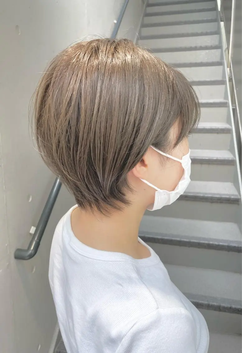 ショート カラー アッシュ アッシュブラウン ブラウンカラー ショートヘア ✨透明感カラー✨ ✨小顔カット✨山木のヘアスタイル