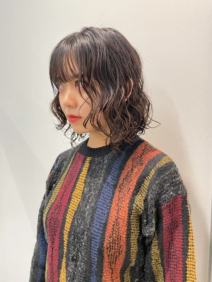 ミディアム パーマ キッズ カット パーマ トリートメント オトナヘア🌸 harukaのヘアスタイル