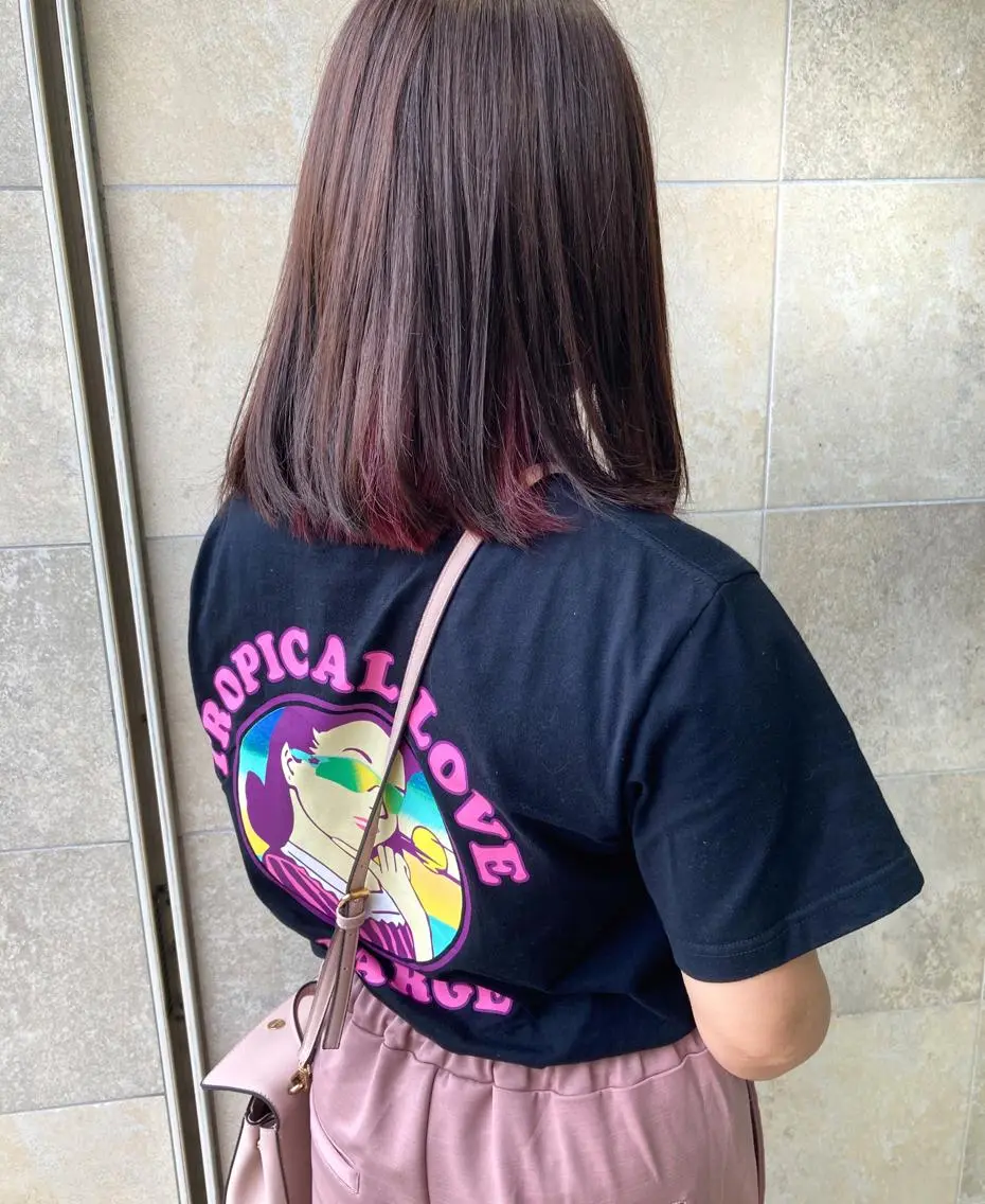 ミディアム カラー インナーカラー 田中 あかねのヘアスタイル