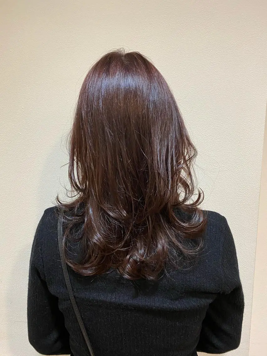 ロング カラー ツヤツヤ縮毛矯正 /美髪カラー 小山のヘアスタイル