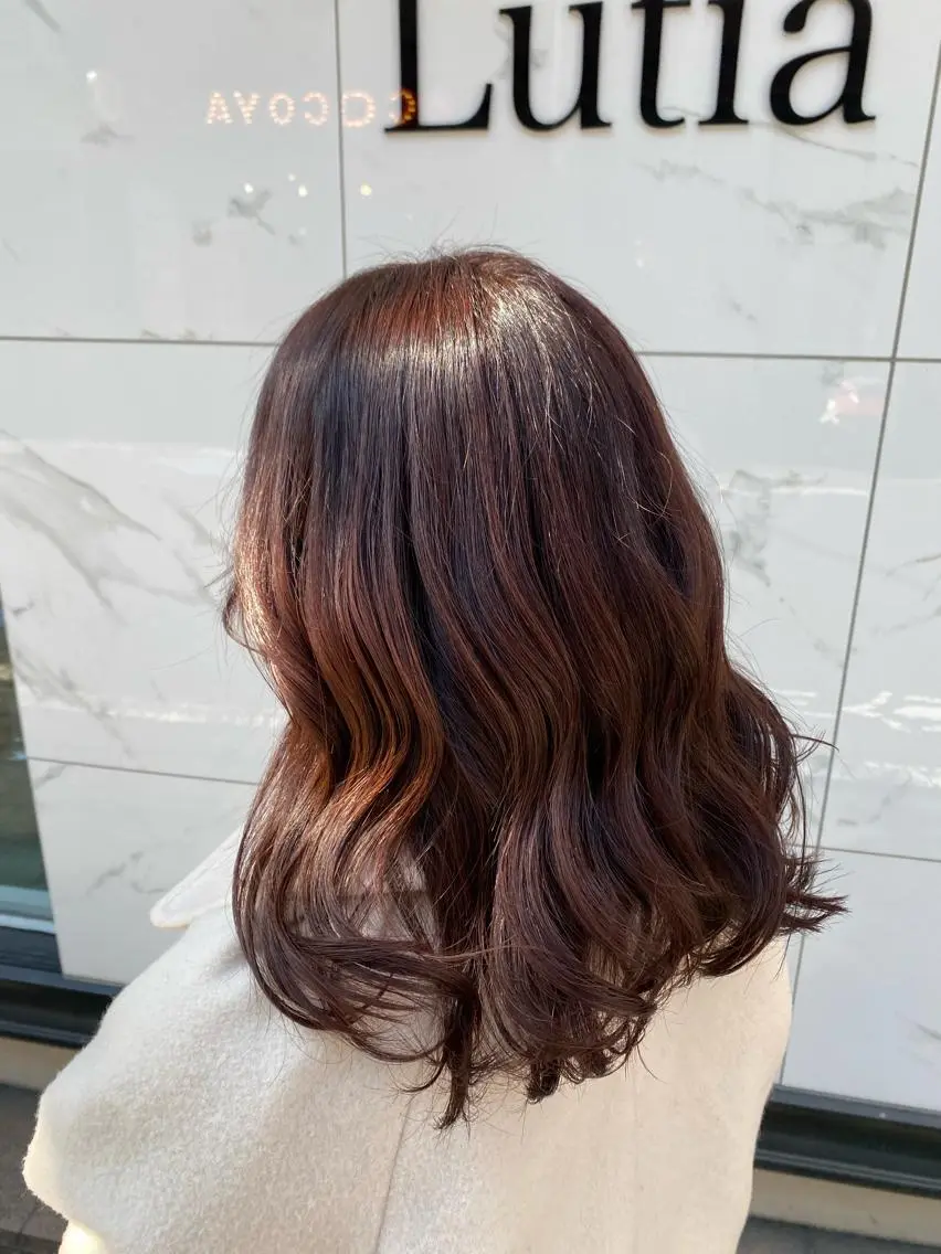 ミディアム カラー ブラウンカラー ピンクカラー ピンクブラウン 増子 祐太朗のヘアスタイル