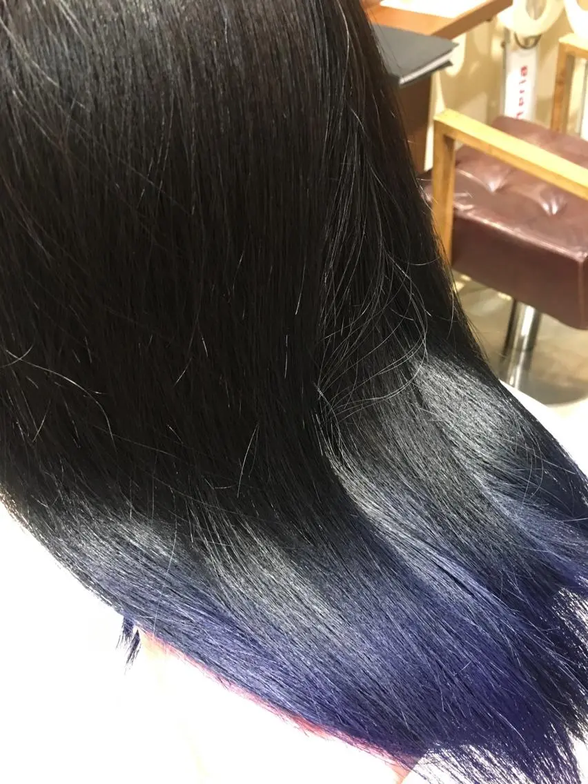ミディアム カラー アッシュ ブルーカラー ダークアッシュ グラデーションカラー 【メンズカット】 澤下瑛一のヘアスタイル