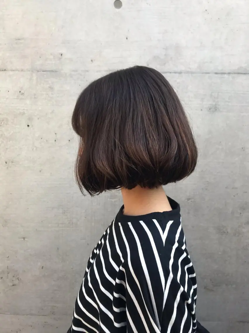 ショート カラー ワンレンボブ ハイライトカラー ボブ ハイライト 韓国風ヘア カット ヘアカラー 佐野 智史のヘアスタイル