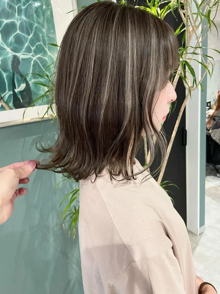 ミディアム カラー ヘアカラー 髪質改善will hairdesignのヘアスタイル