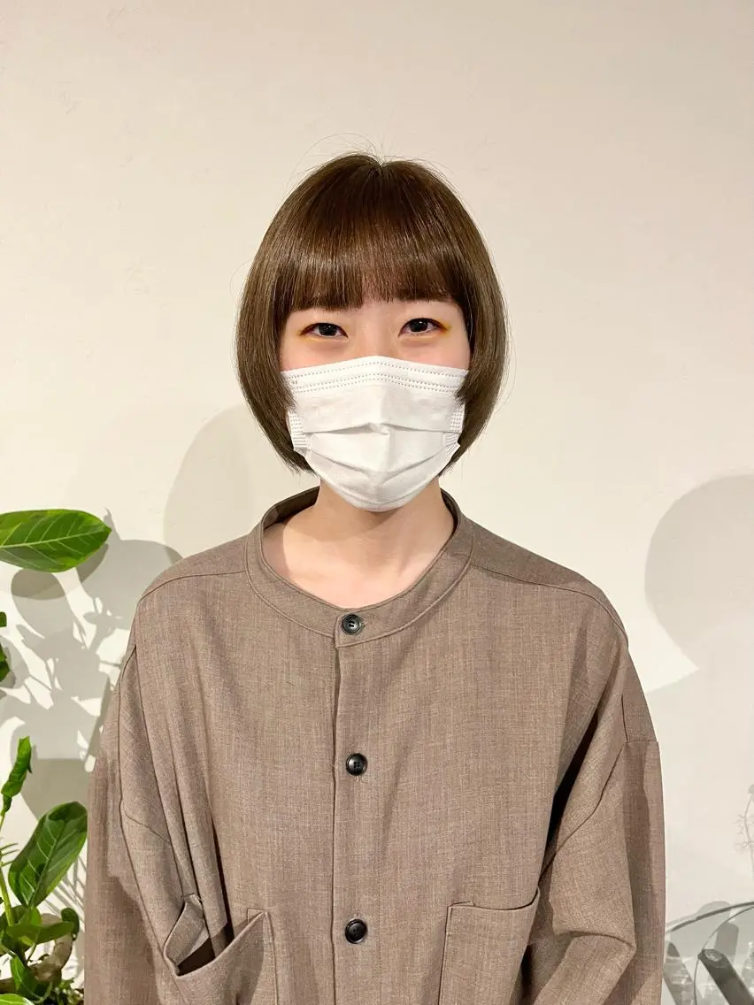 ショート カラー 切りっぱなしボブ ベージュカラー ブリーチ 透明感カラー イルミナカラー カット ヘアカラー ショート/パーマ/ カラー/FUKOのヘアスタイル