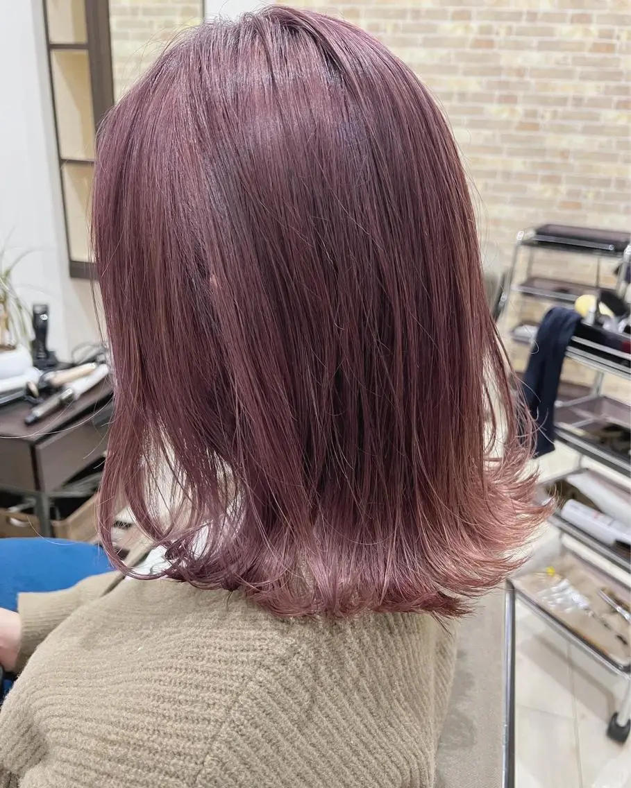 ミディアム カラー ラベンダーカラー ピンクカラー ピンクラベンダー カット ヘアカラー トリートメント NAKAGAWA YUICHIのヘアスタイル