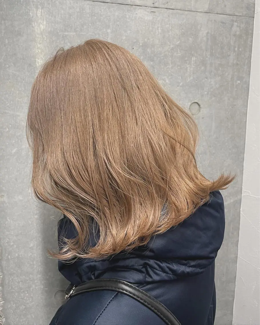 ミディアム カラー メンズモテパーマ💙 fuwaのヘアスタイル