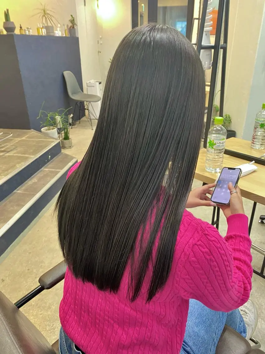 ロング アッシュ アッシュグレー 暖色系特化さくら /福岡天神/レイヤーのヘアスタイル