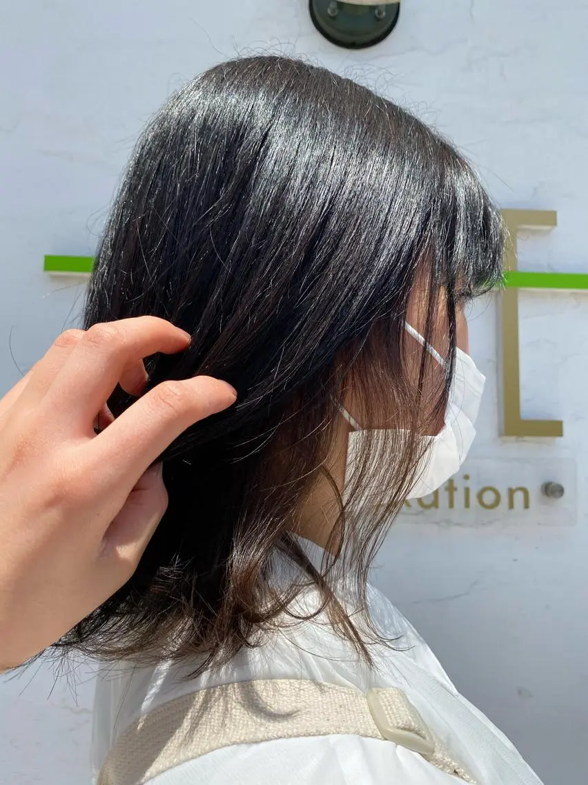 ミディアム カラー 酸性ストレート/ブリ ーチなしWカラー河本のヘアスタイル