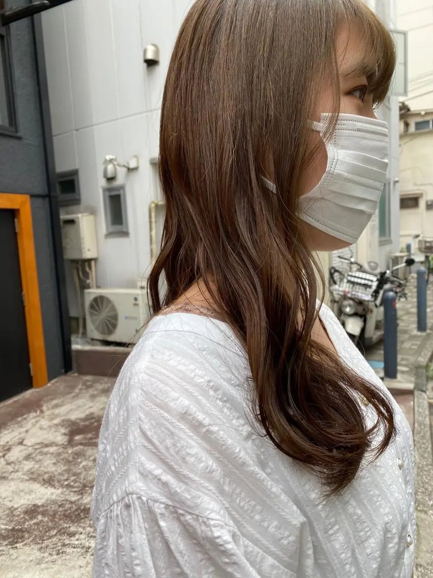 ロング ヘアカラー トリートメント ✨色持ちの良い艶 カラー✨蟹江真世のヘアスタイル