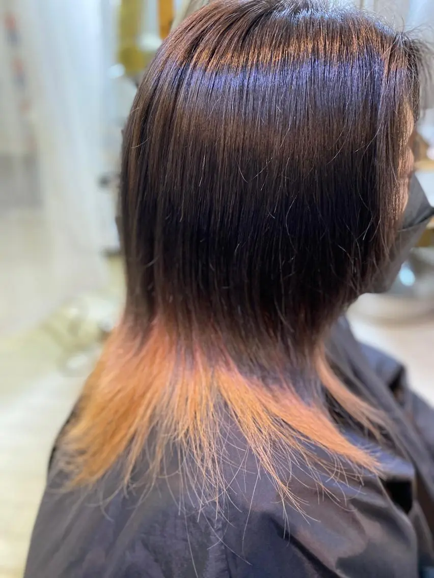 セミロング カラー ブリーチ ケアブリーチ ダブルカラー ハイライトカラー イルミナカラー CRADLE Takeuchiのヘアスタイル