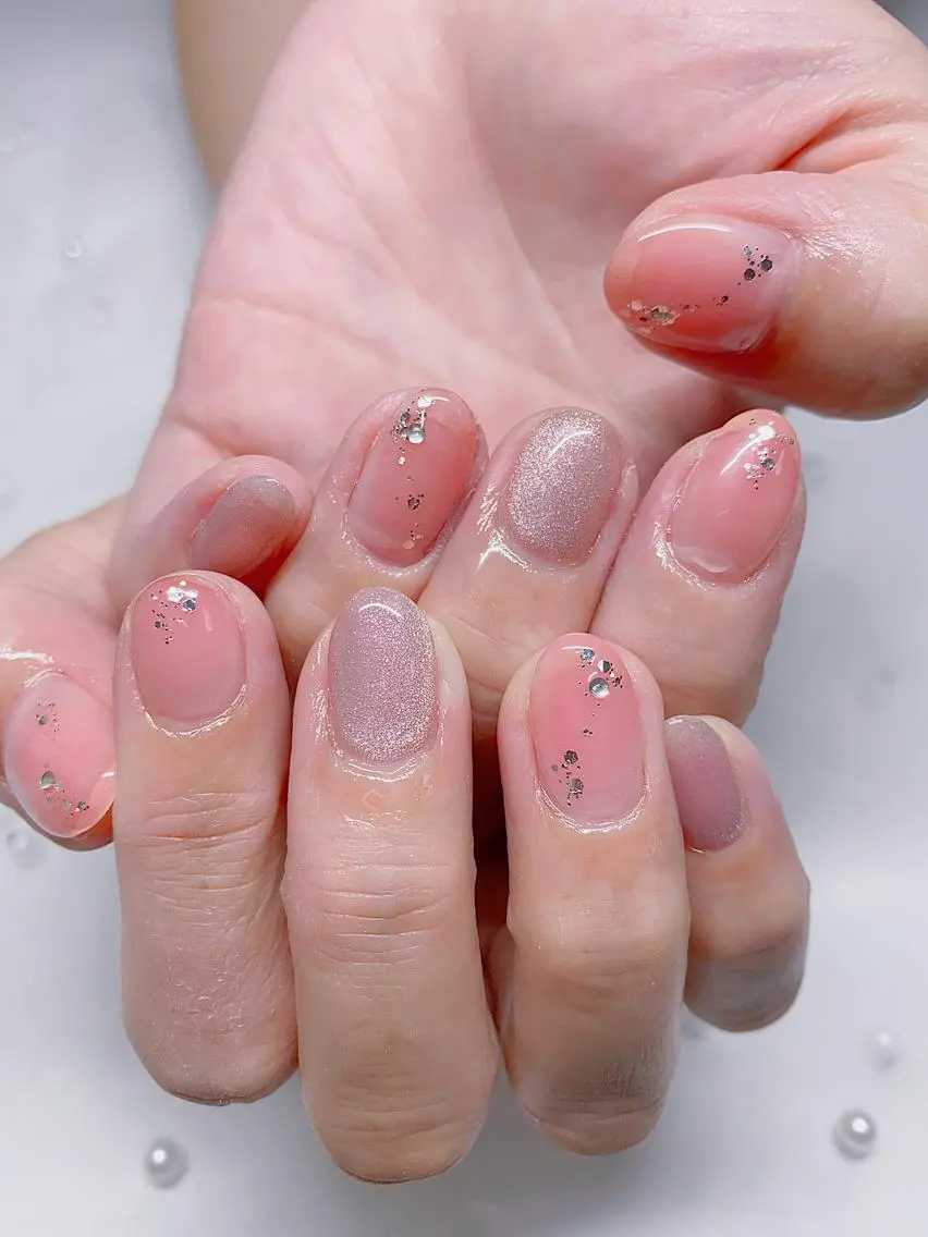 ネイル ガーリー ピンク ハンドネイル ジャスミン ネイルサロンのネイルデザイン