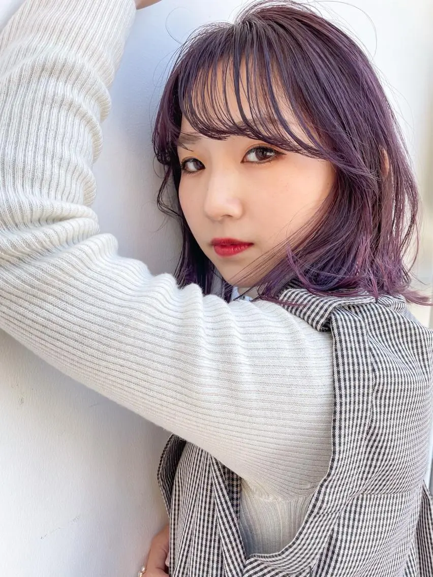 セミロング カット ヘアカラー トリートメント nessヤマサキ リュウタのヘアスタイル